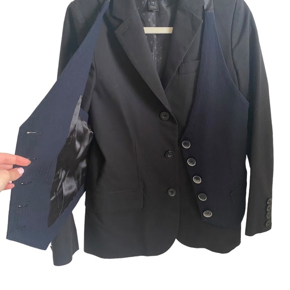 Marc Marc Jacobs androgynous blazer vest combo pinstripe black blue S small - Picture 3 of 16